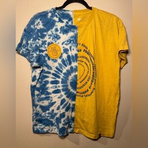 Dutch Bros Blue and Yellow Tie-Dye Short Sleeve Tee